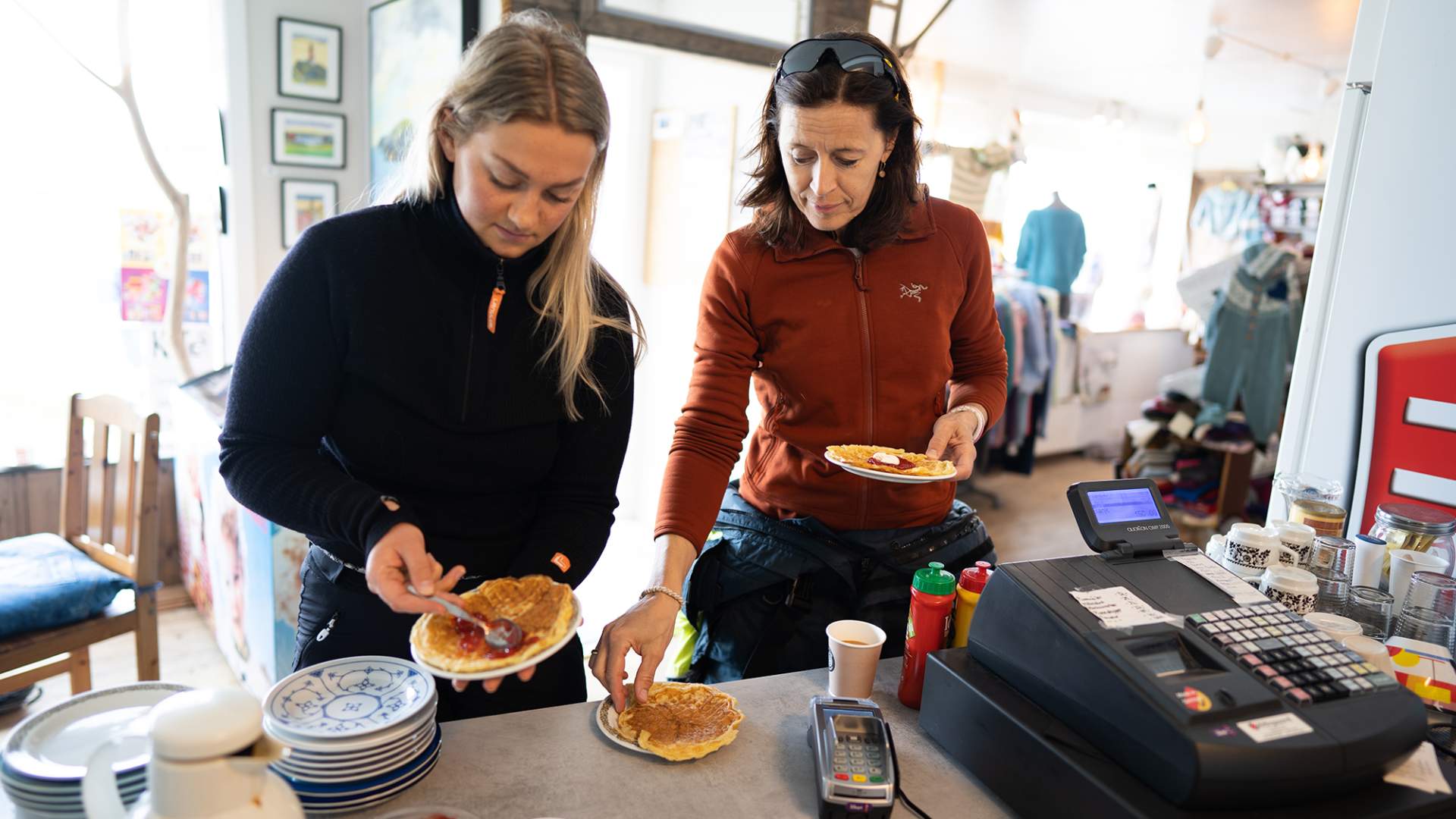 To runde pinner og Glade kopper Yarn shop