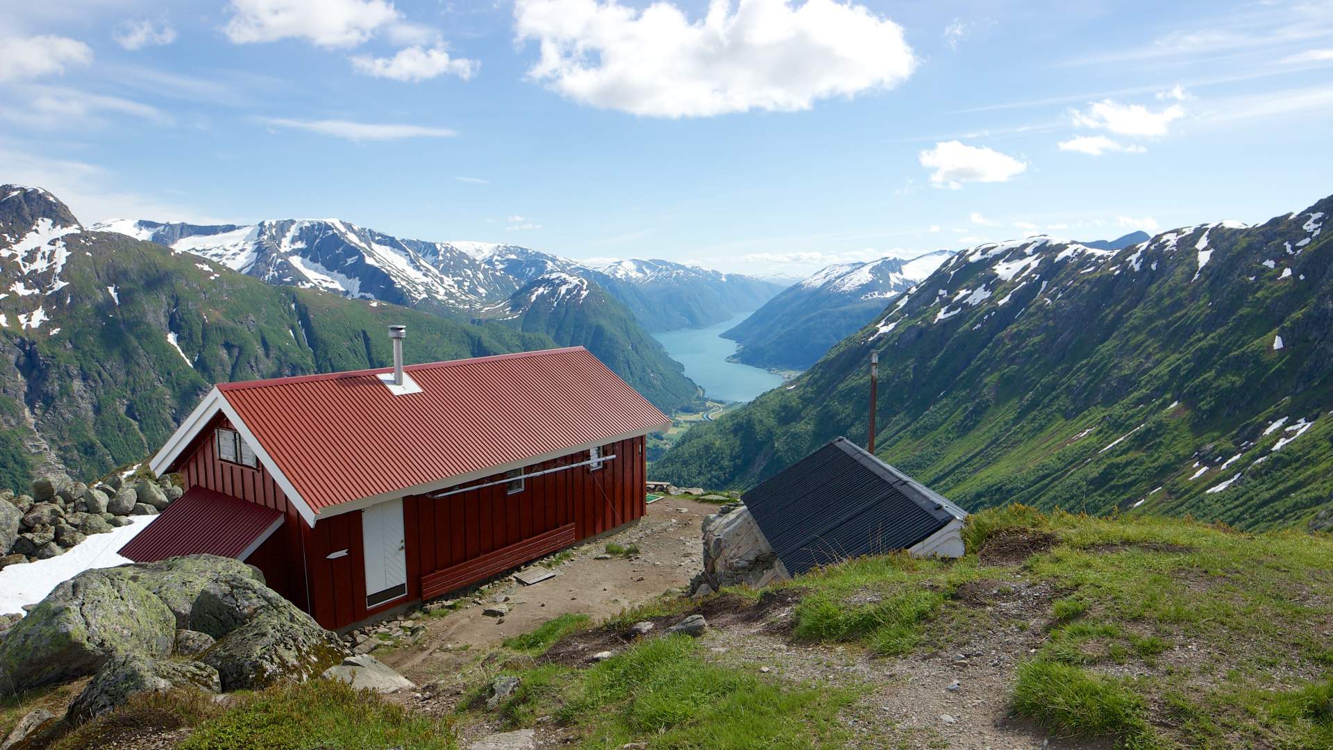 Utsikt fra Flatbrehytta sommer