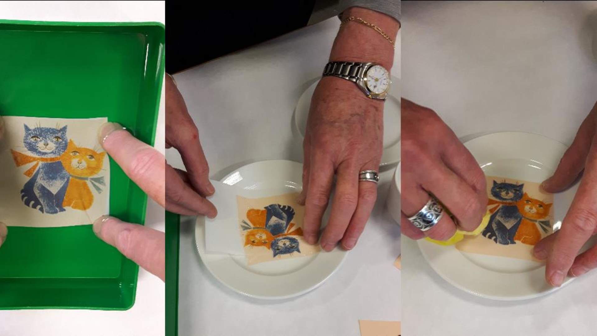 Dekal på kopp eller tallerken på Egersund Fayancemuseum