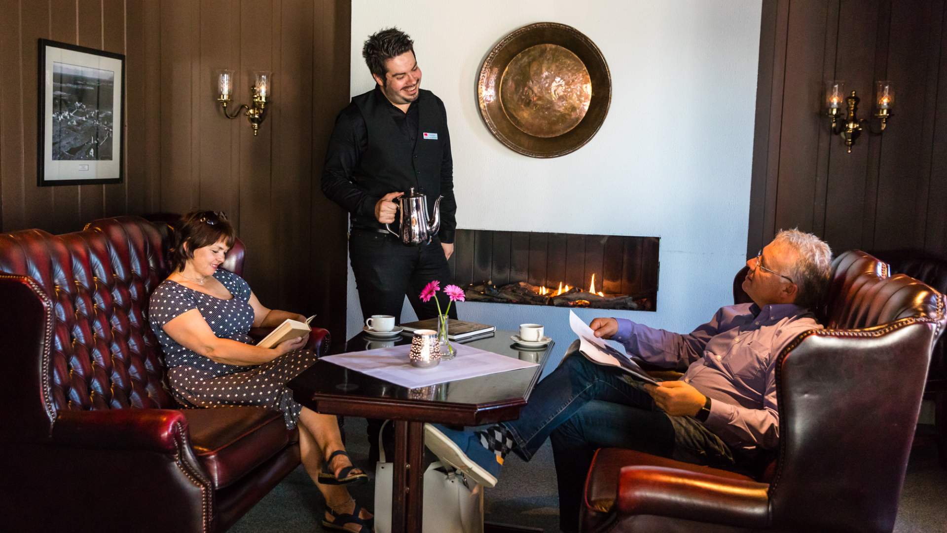 Hyggelig å sitte i salongen.