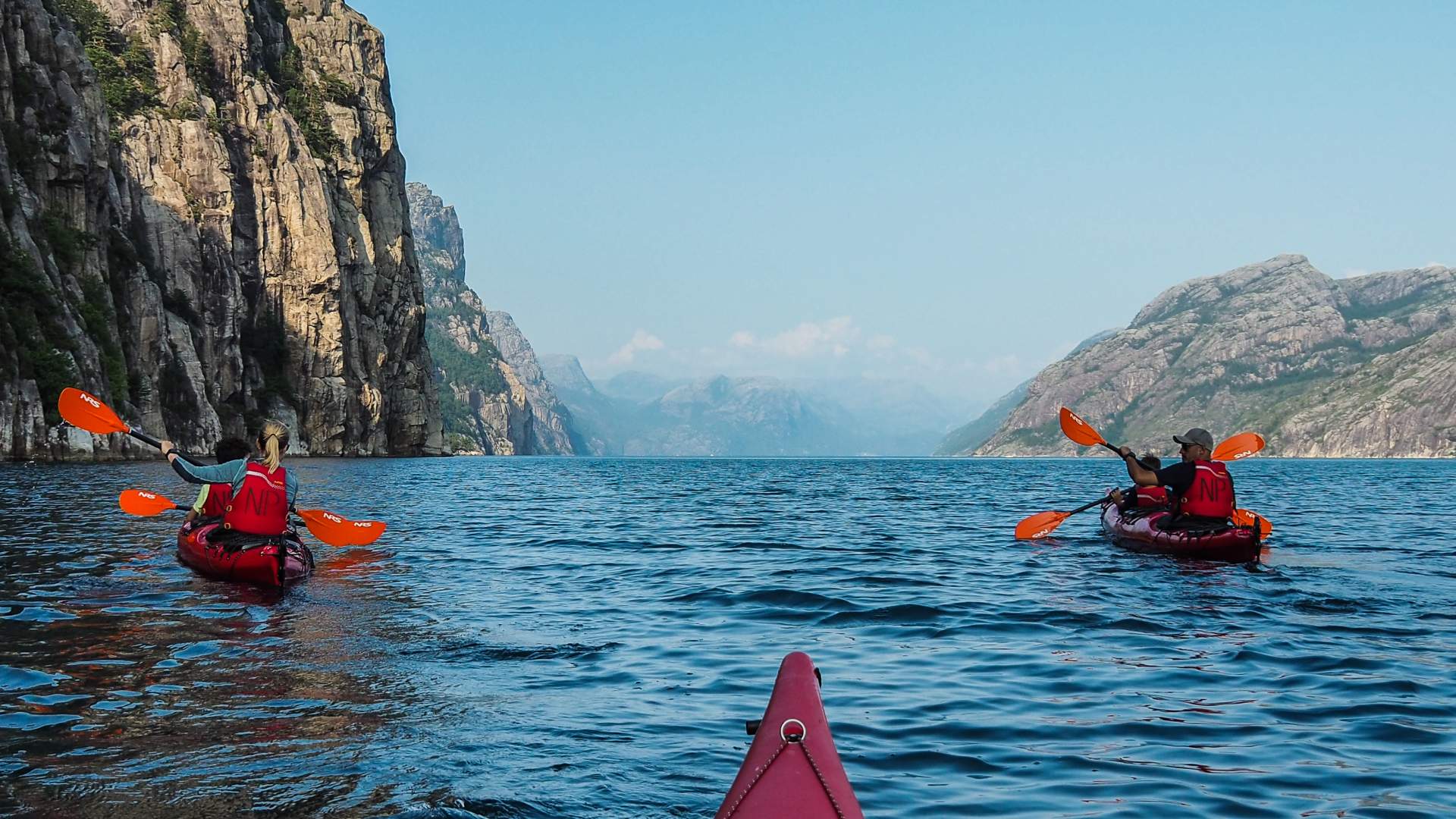 Paddling in the fjord