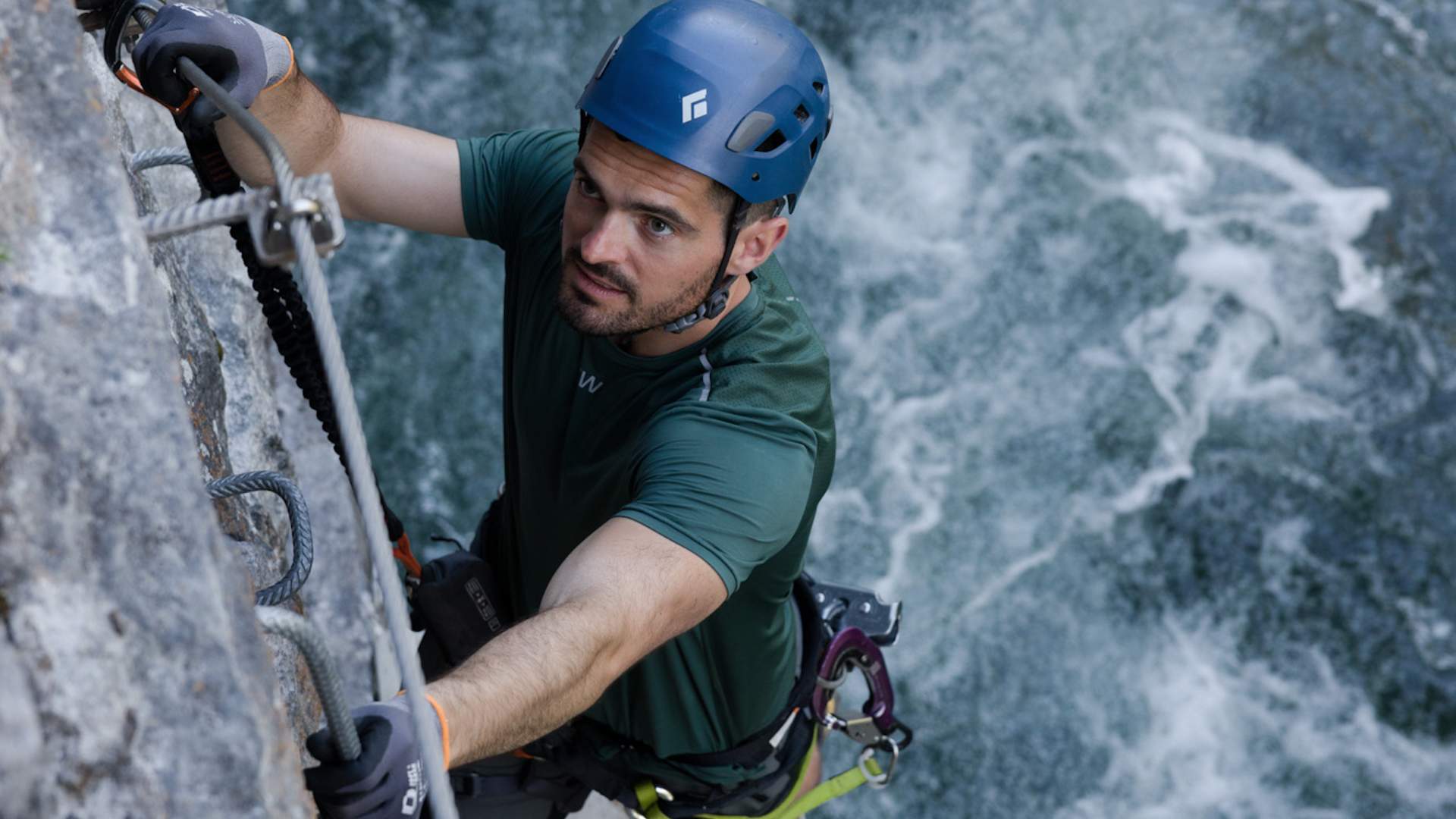 Climbing over the Geiranger River
