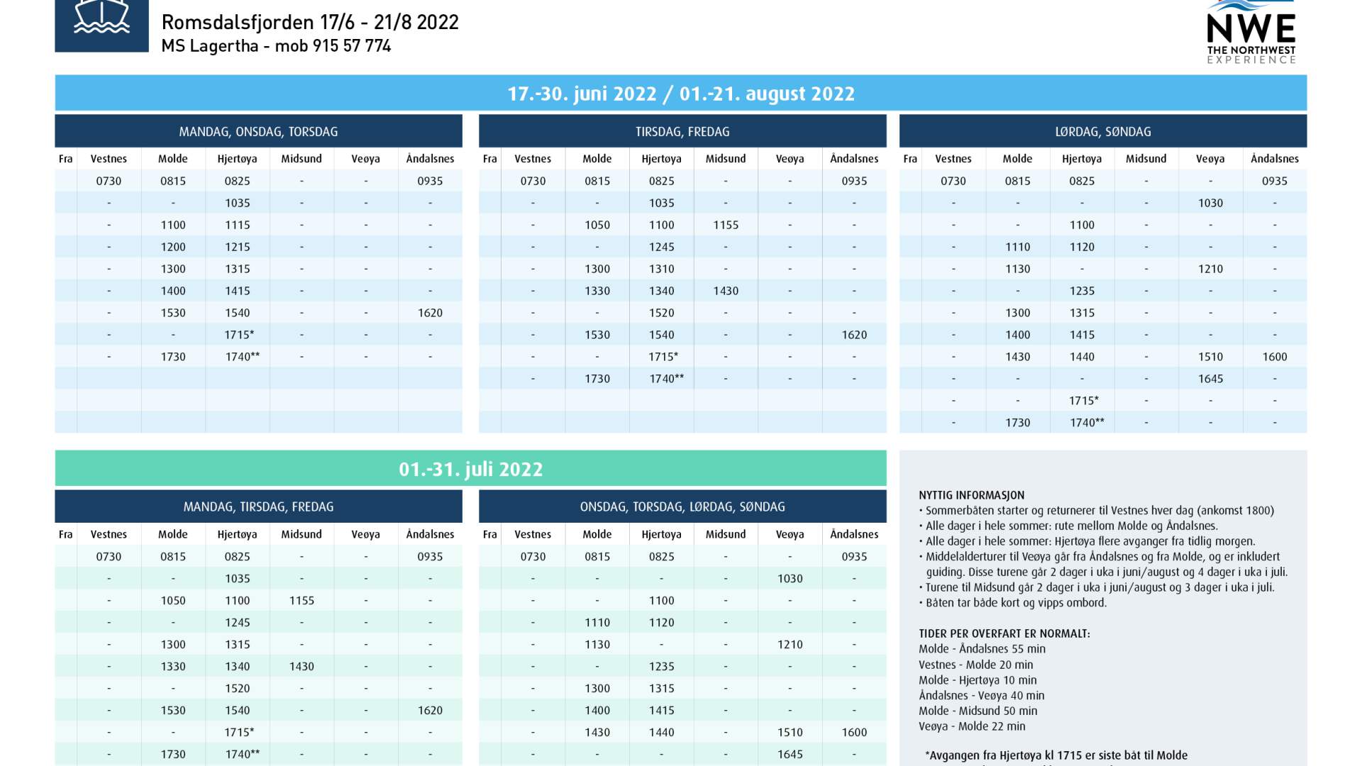 Summer cruise at the Romsdal Fjord