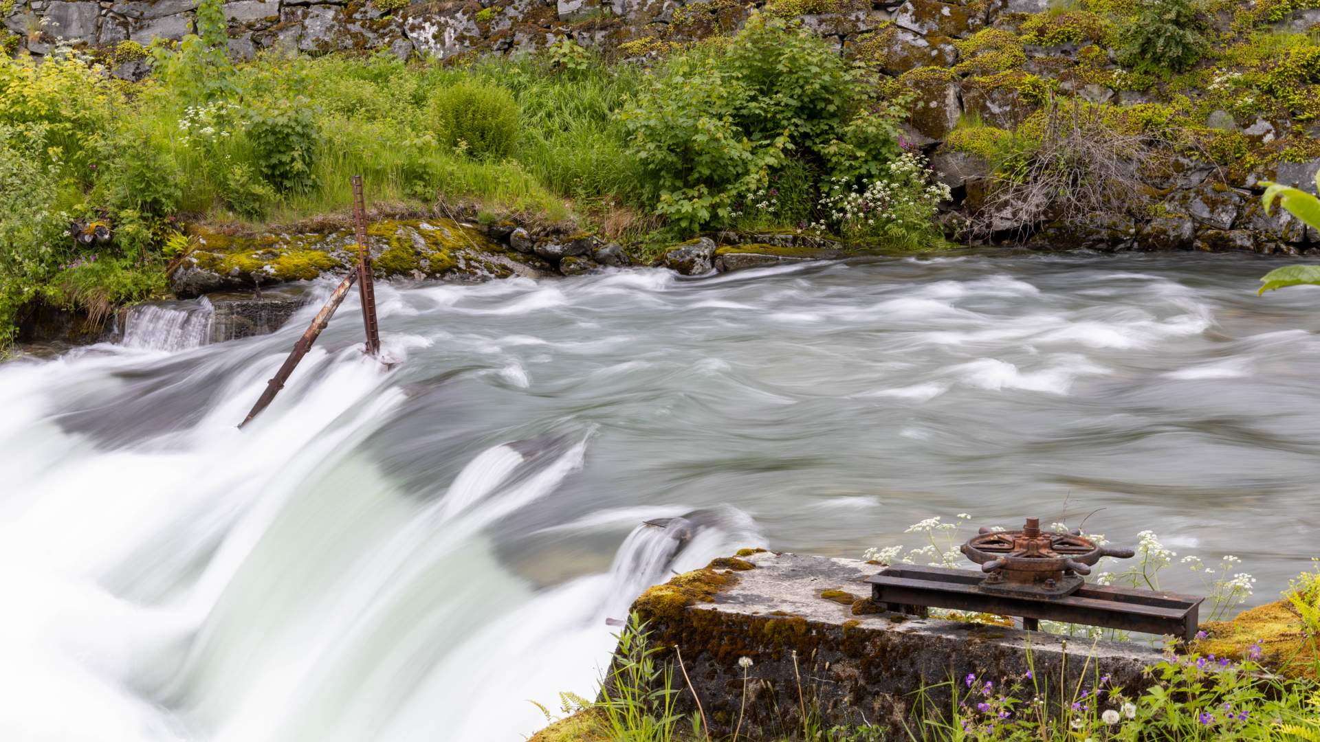 Deler av gammel demning