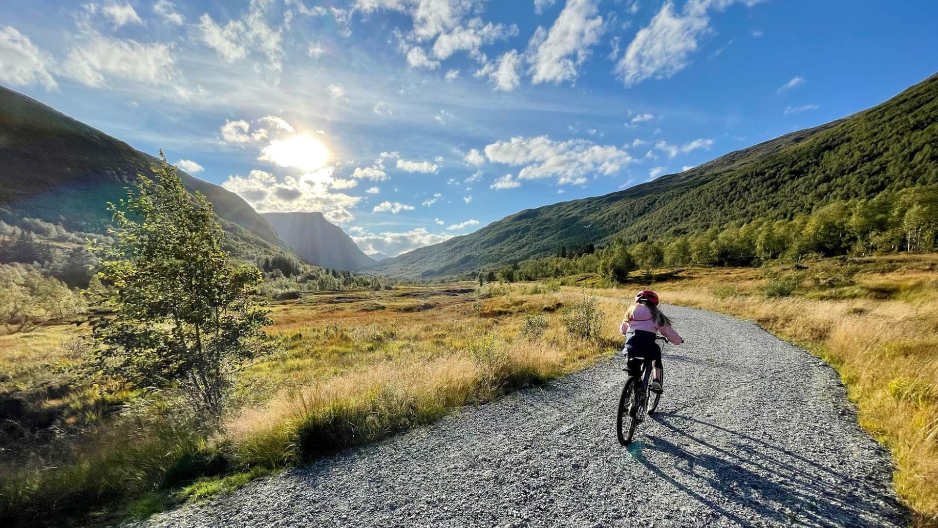 Flotte stier til sykling på Strandafjellet.