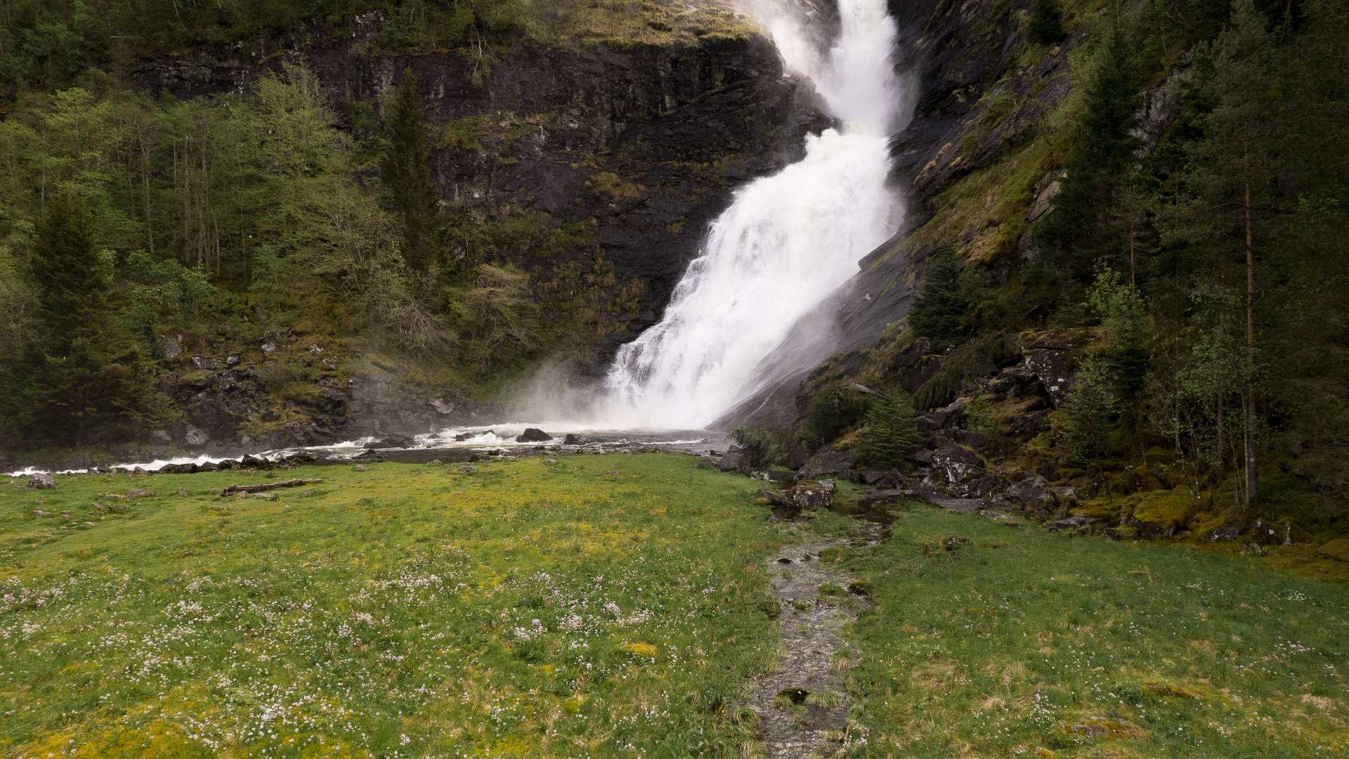 Huldefossen Waterfall