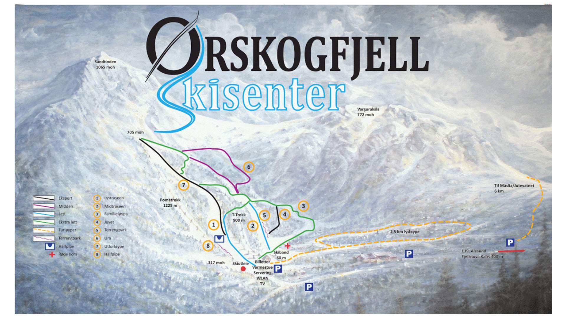 Ørskogfjellet løypekart