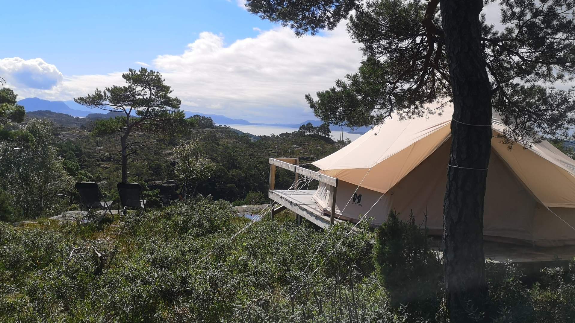 Glampingtelt ved Myrvold Gård