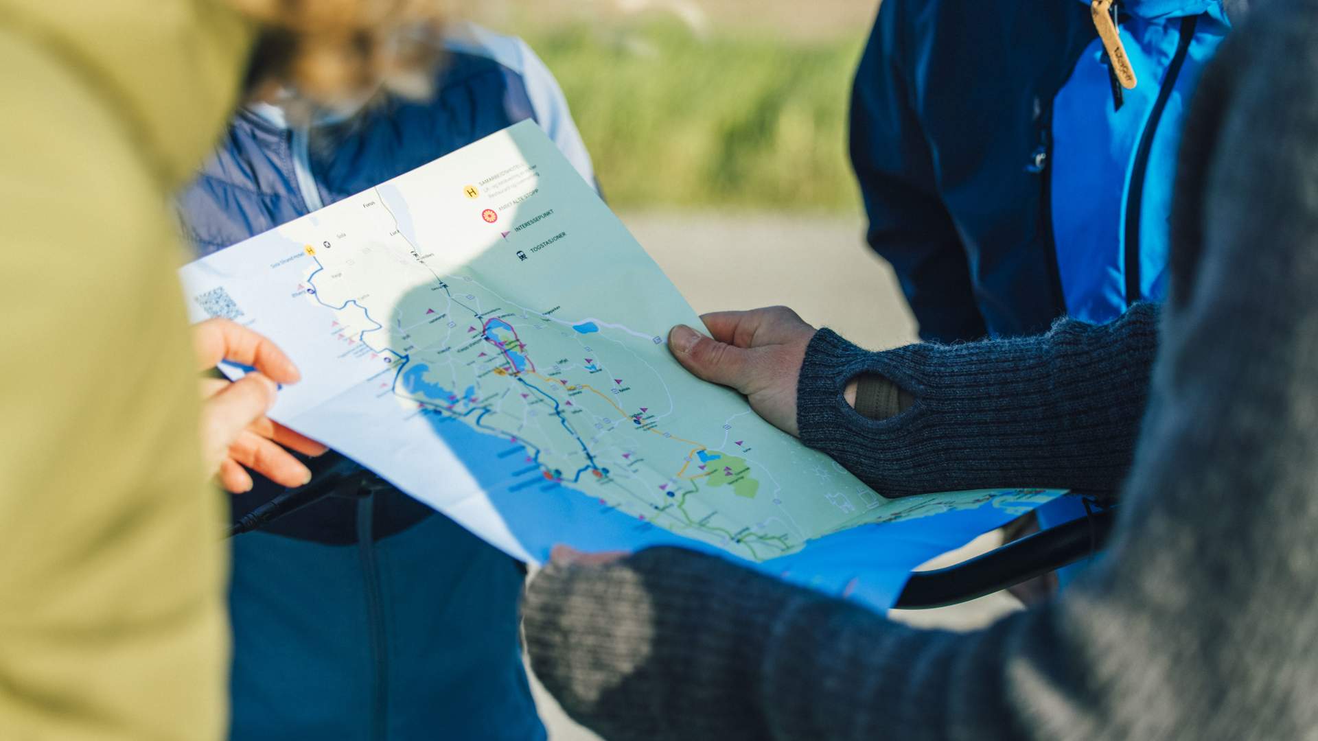 kart over sykkelruten