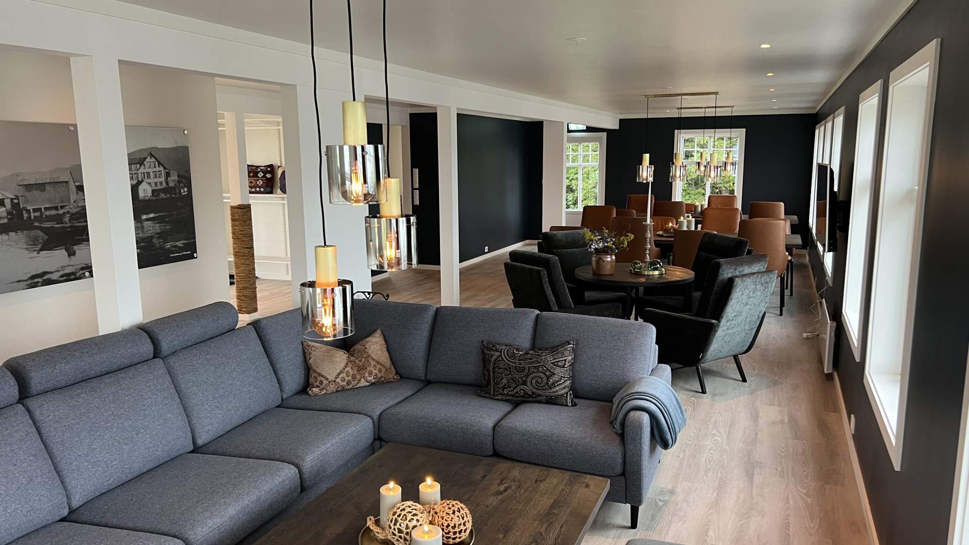 Koslig stue på Skipperhuset på Torvholmen.