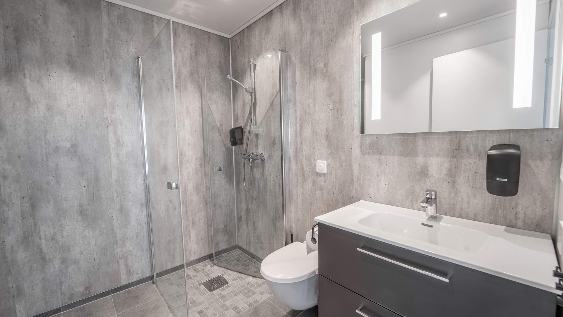 Flott bad på hyttene hos Runde Panorama.