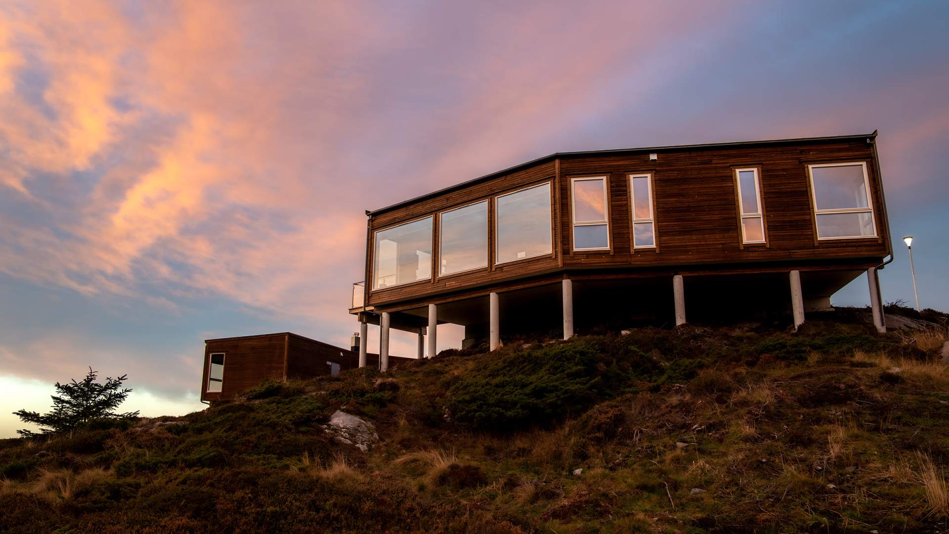 Fantastisk beliggenhet på hyttene hos Runde Panorama.