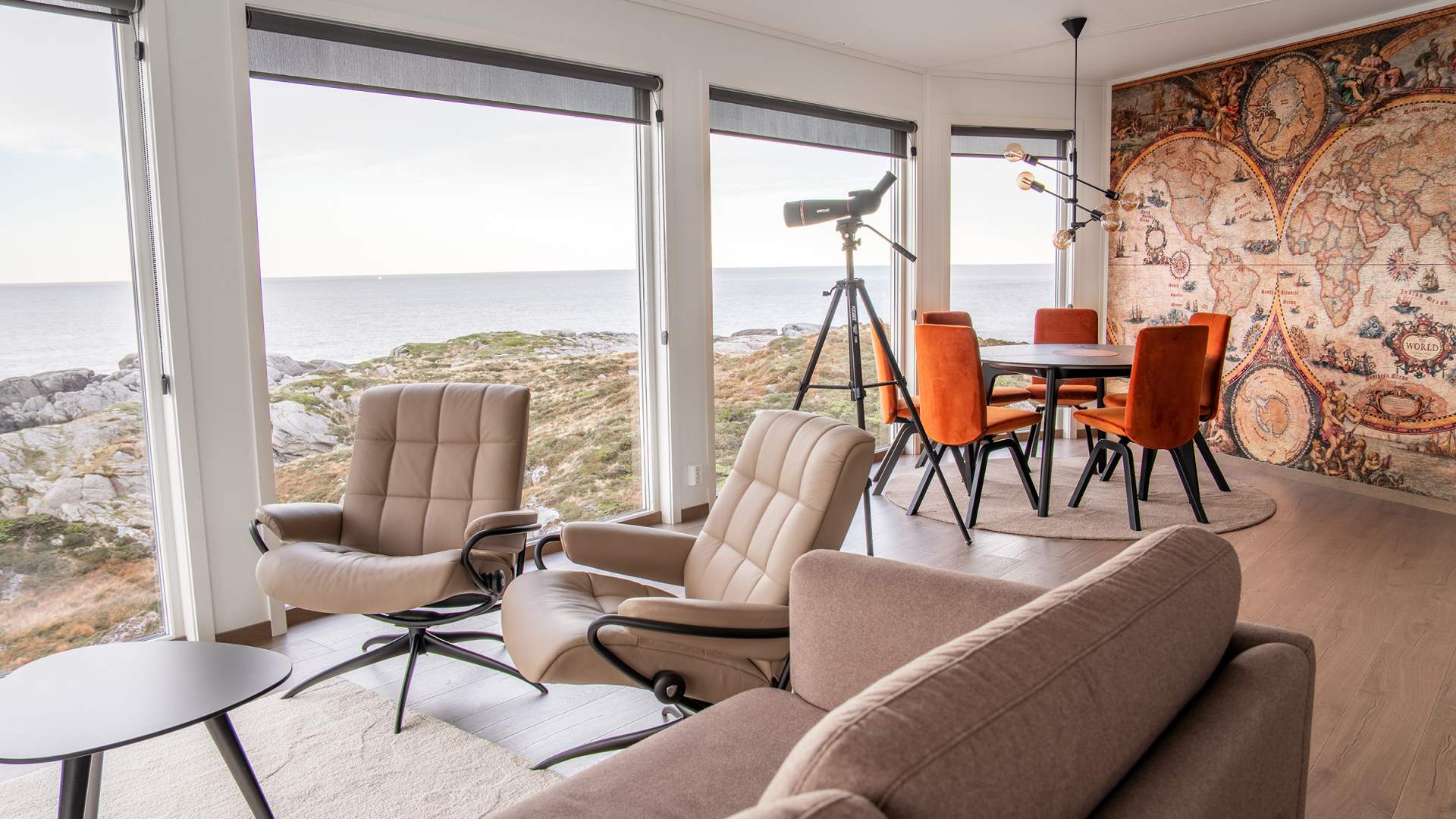 Maritimt miljø i hyttene på Runde Panorama.