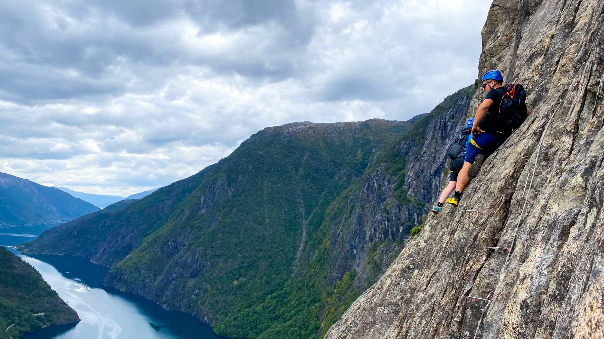 Via Ferrata Kyrkjeveggen i Åkrafjorden.