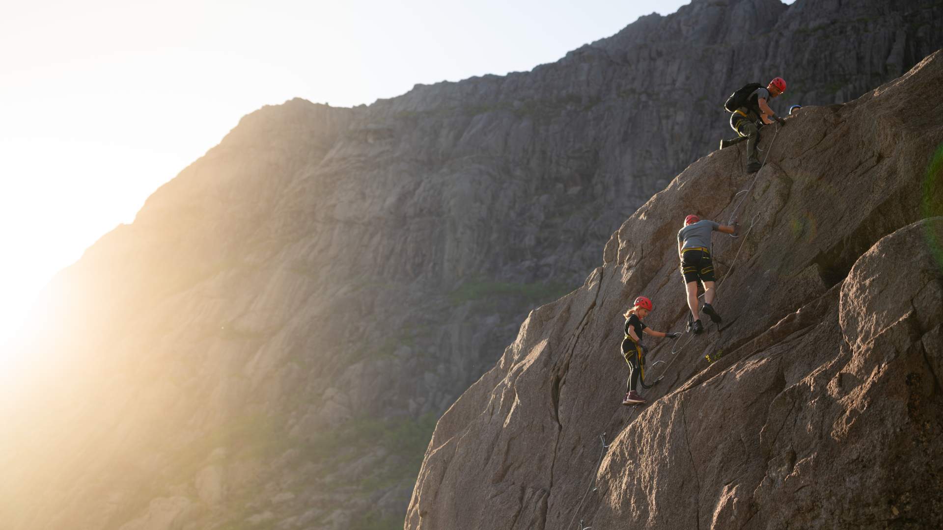 Climb the boulders at Via Ferrata Gloppedalsura