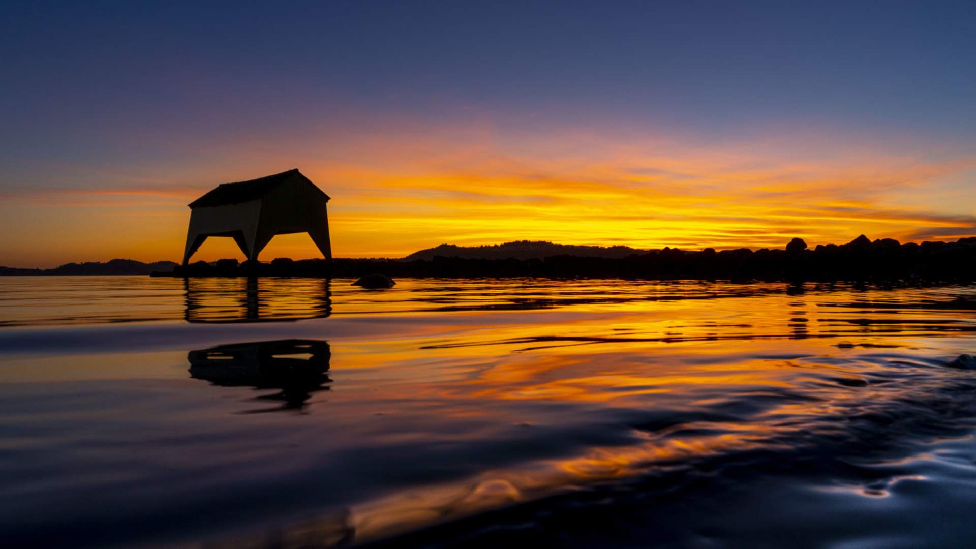 Det gule båthuset i Hafrsfjord