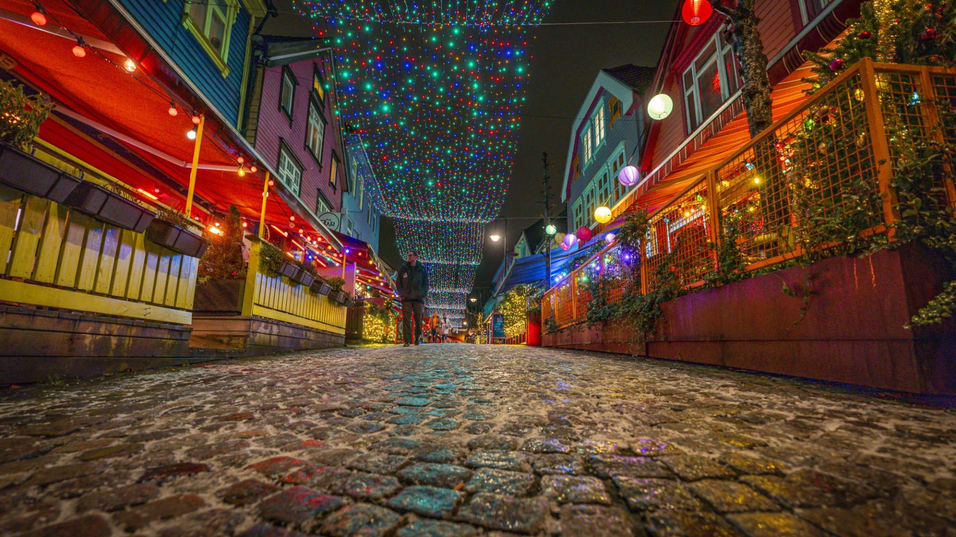 Winter lights in the street of colours, Fargegaten