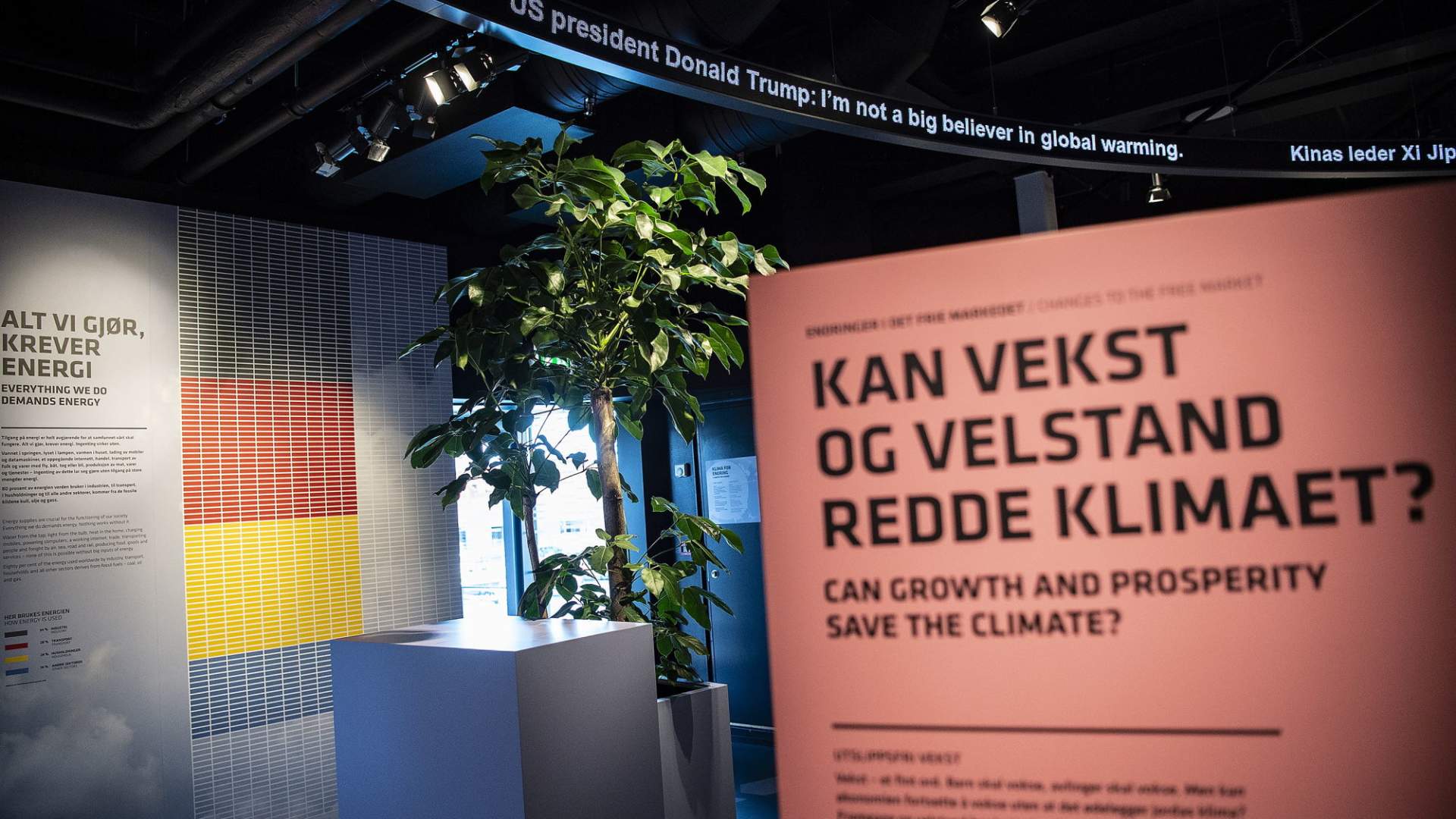 Utstillingsbilder av 'Klima for endring' på norsk oljemuseum