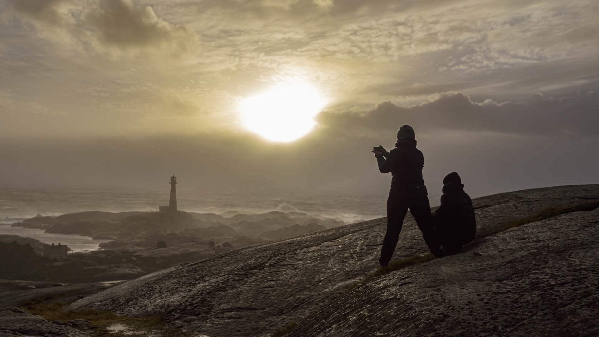 Storm på Eigerøy fyr