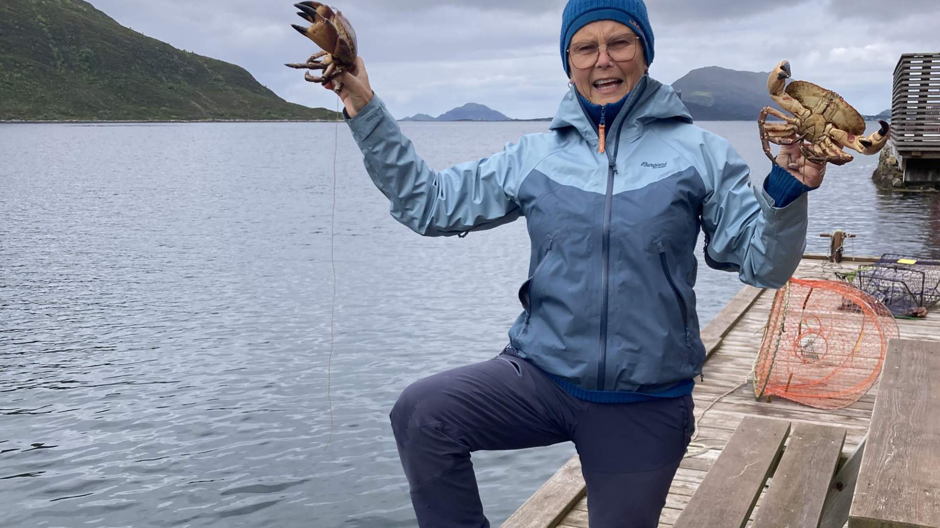 Sjekk krabbefangsten på brygga!