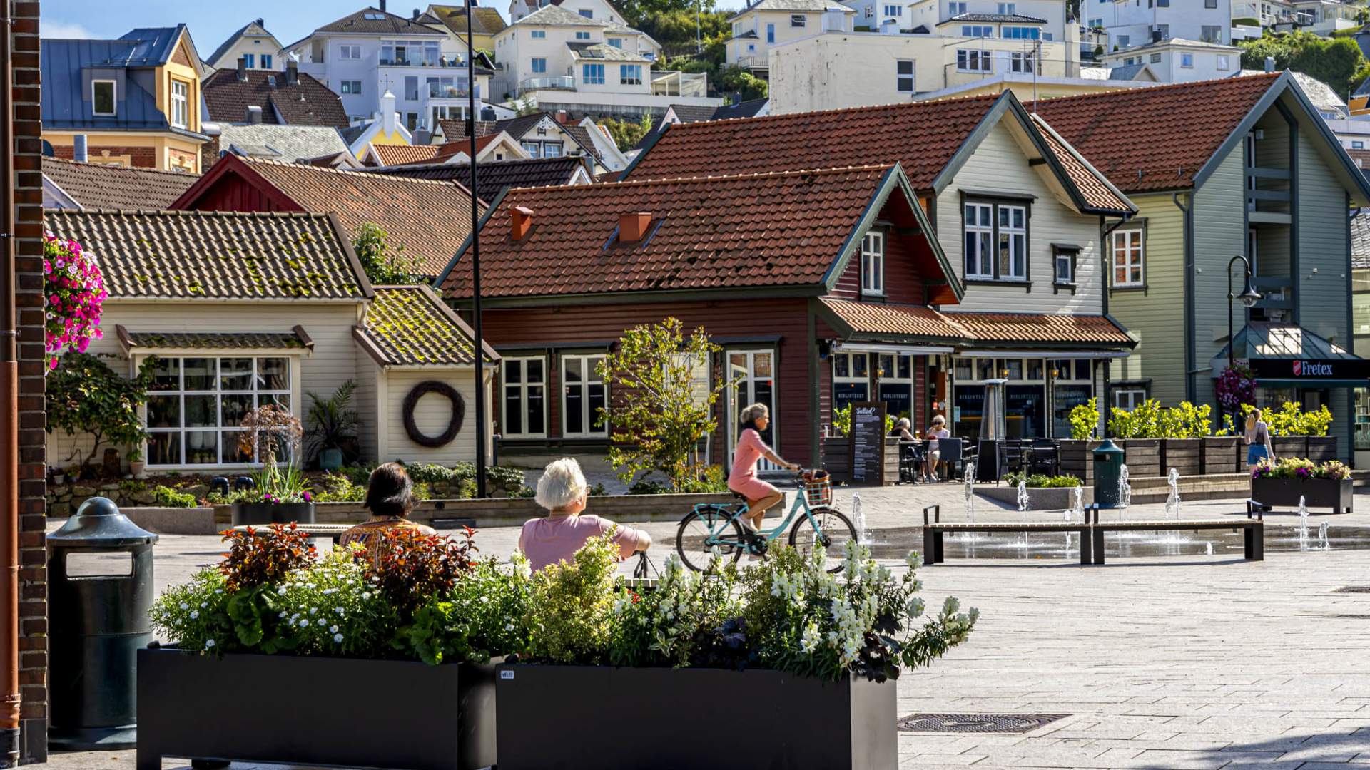 Egersund wooden houses and city atmosphere
