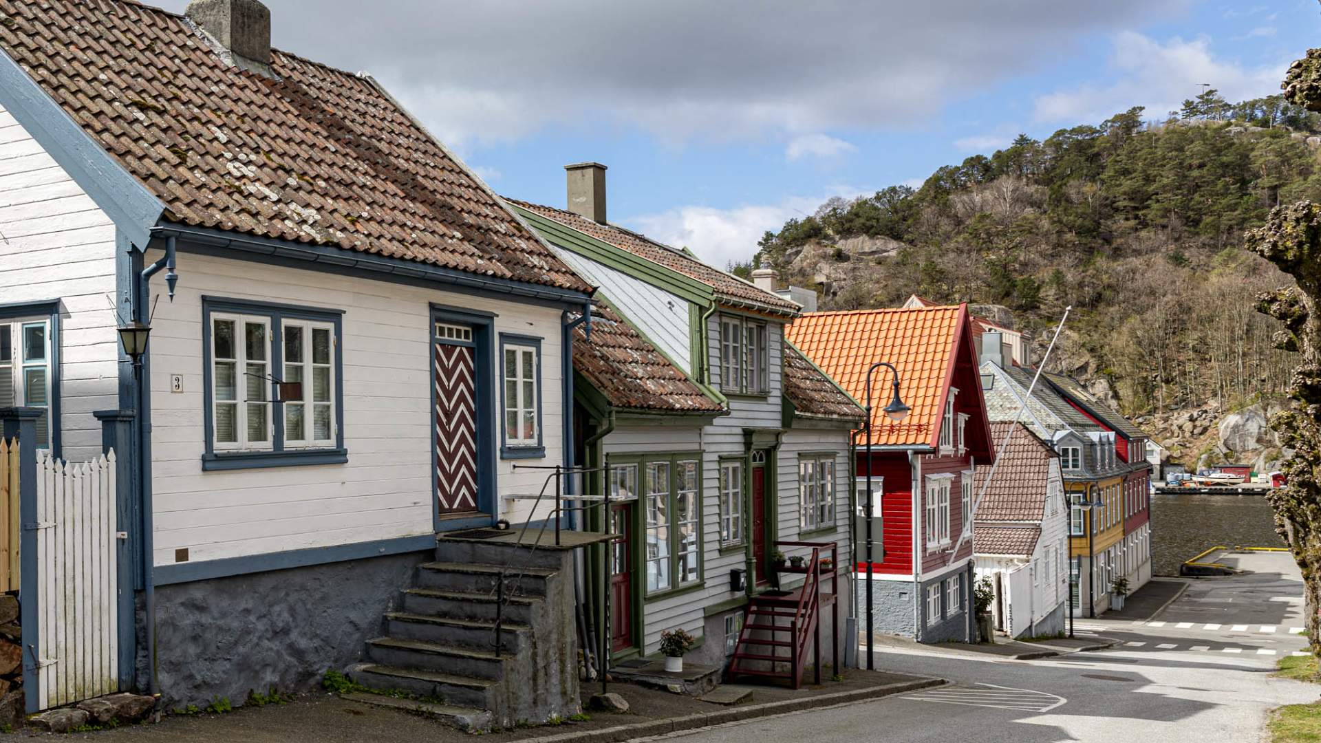 Egersund wooden houses and city atmosphere