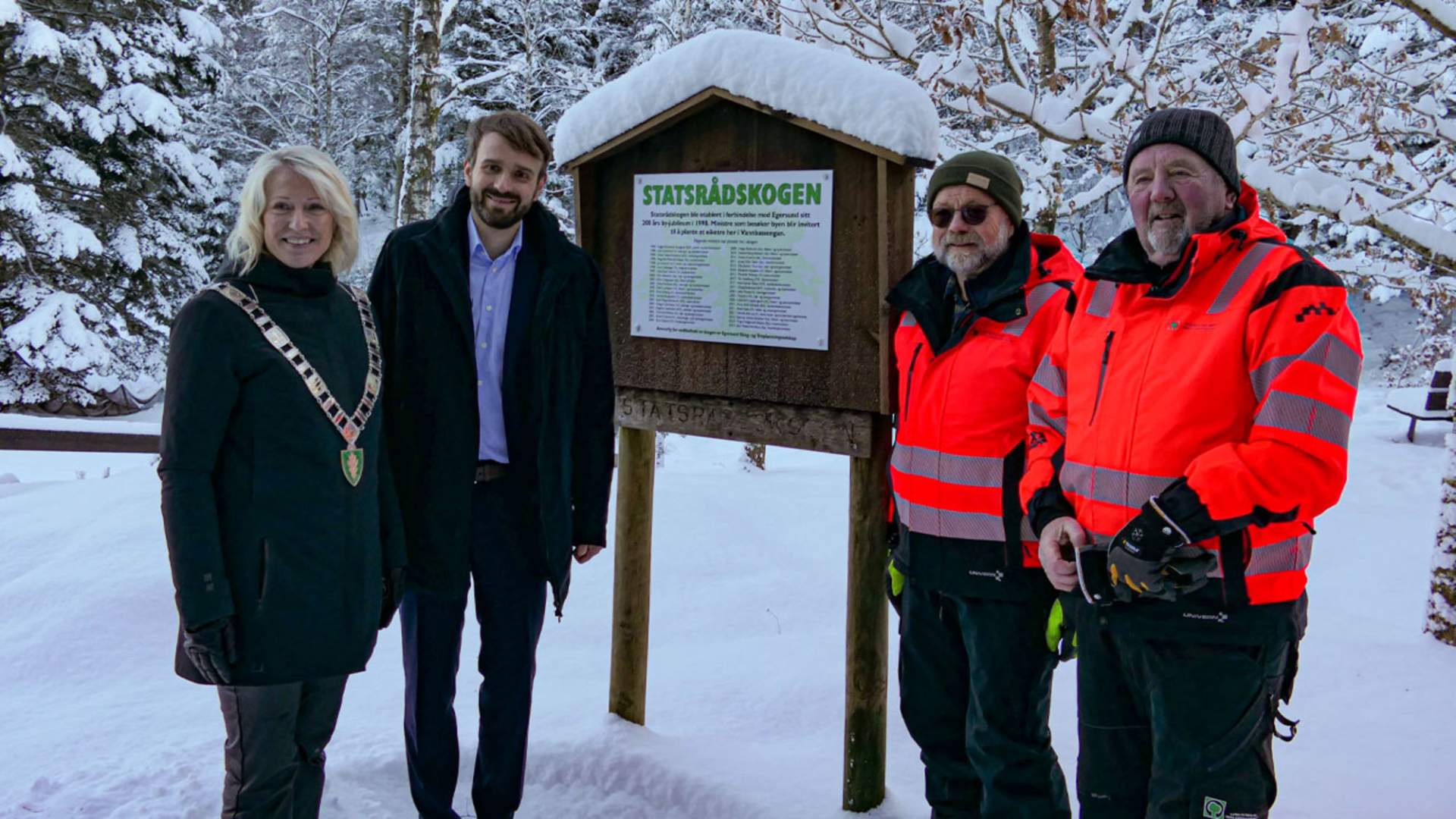 Statsråd foran Statsrådskogen i Egersund