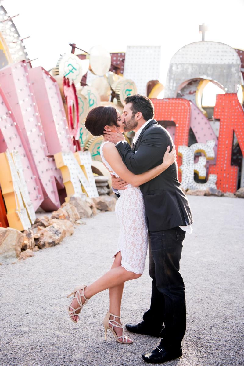 vintage weddings, neon museum