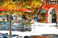 Spencer Place, original watercolor by Miriam Schulman, 18×24