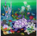 The Hoffman Challenge Third Place Appliqued Quilt was made by Judy Beskow from the Creole Nature Trail byway region of Louisiana. Photo courtesy of Hoffman Fabrics