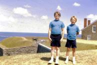 Two brothers enjoying a day at Fort Ontario in 1971