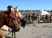 Continental Soldiers are reviewed by Command staff at Fort Ticonderoga.