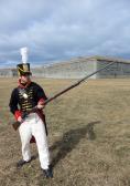 Graduate student Jon Zella, dressed as a 3rd Artilleryman at Fort Ontario in 1814