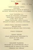 Titanic Menu