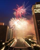 Fireworks over Empire State Plaza