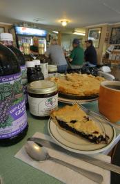 Grape pies and grape juice are just a few of the regional flavors offered at Jack’s Barcelona Drive-in in Jamestown.