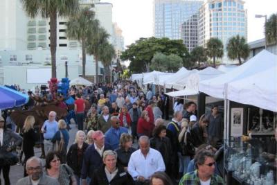 Crowd at the Las Olas Art Fair in Fort Lauderdale Florida