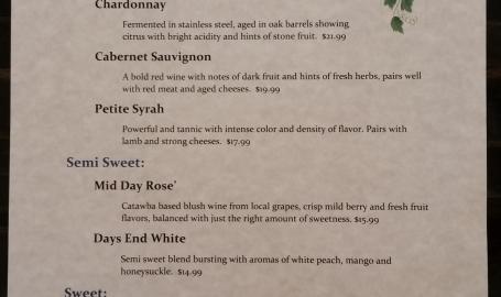 Wine list