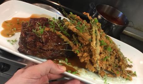 Beef with hand