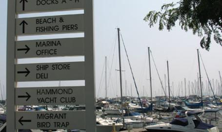 Hammond Marina Outdoors Signs