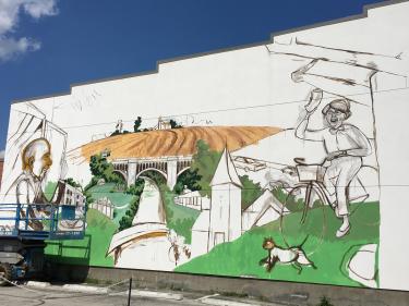 Mural currently in progress at Diesel's Sports Grille. Mural in progress at Diesel's Sports Grille