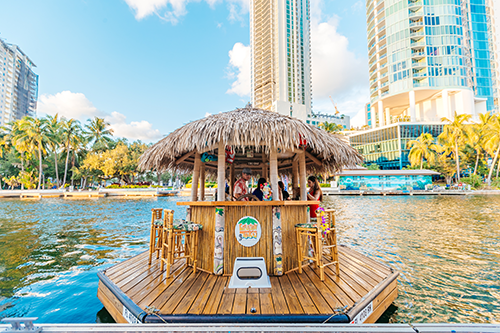 Enjoy a cruise along Fort Lauderdale's renowned New River on a one-of-a-kind floating tiki bar! Cruisin' Tikis offer a variety of cruises including 1.5, 2, 3, & 4 hour, and custom and sunset charters.