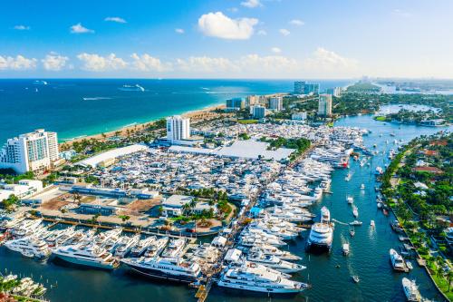 Aerial view of Fort Lauderdale during the International Boat Show