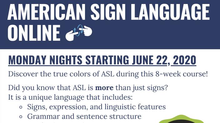 American Sign Language Online Lecture Education In Kentwood Mi