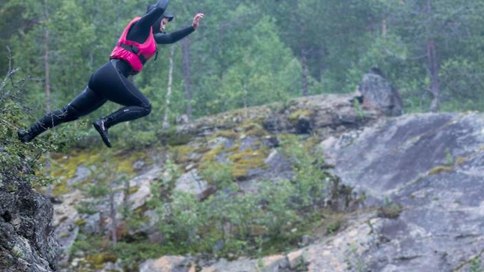 River Pool Jumping In Otra Bathing Hovden I Setesdal Norway