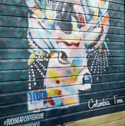 Buckhead Coffeehouse Mural on Trotwood Avenue