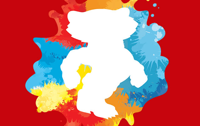 Bucky on Parade: paint splatters
