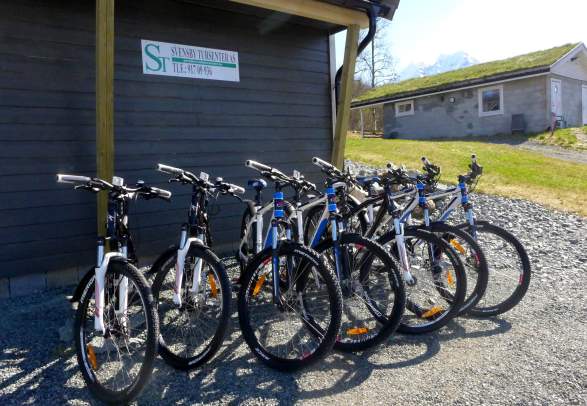 Mountain bikes for rent at Svensby/Lyngen