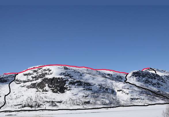 Randonee skiing to Storenut