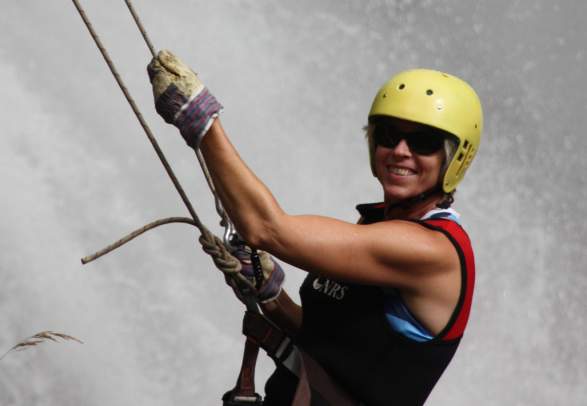 Waterfall rappelling with Voss Active